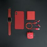 Tech Accessories - red iPhone and red smartwatch