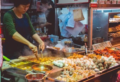 Street Food - woman cooking street foods