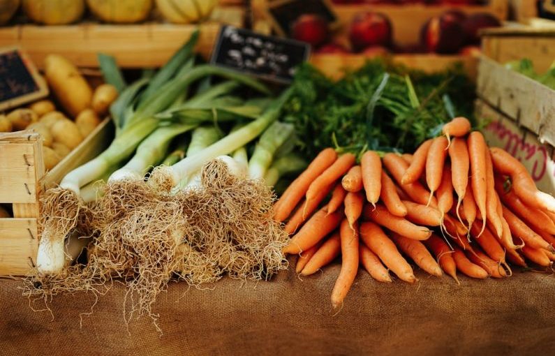 Farm-to-table - carrots and leeks