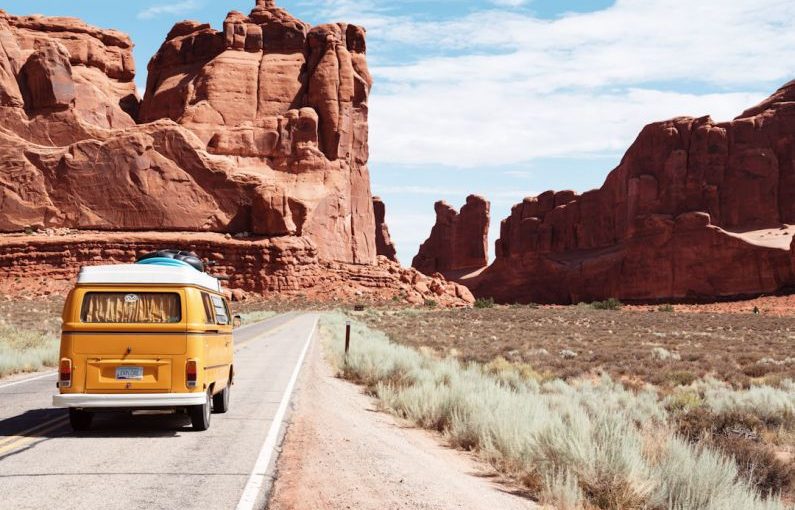 Travel Homesickness - yellow Volkswagen van on road