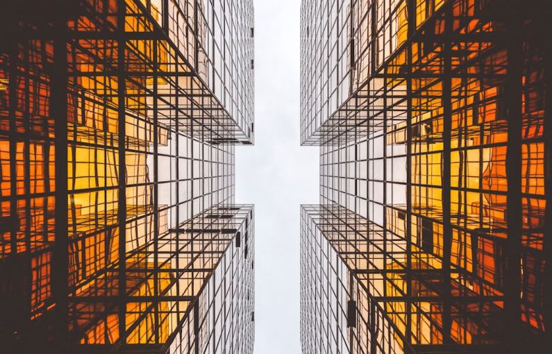 World Architecture - worms eye view of buildings