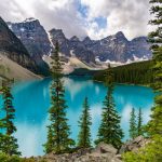 Canada Mountains - lake, mountains, and trees